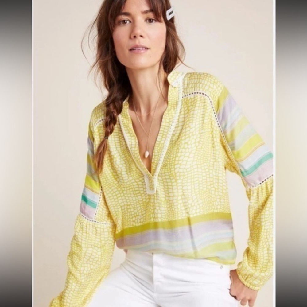 Anthropologie Conditions Apply Corinna Peasant Blouse size XS